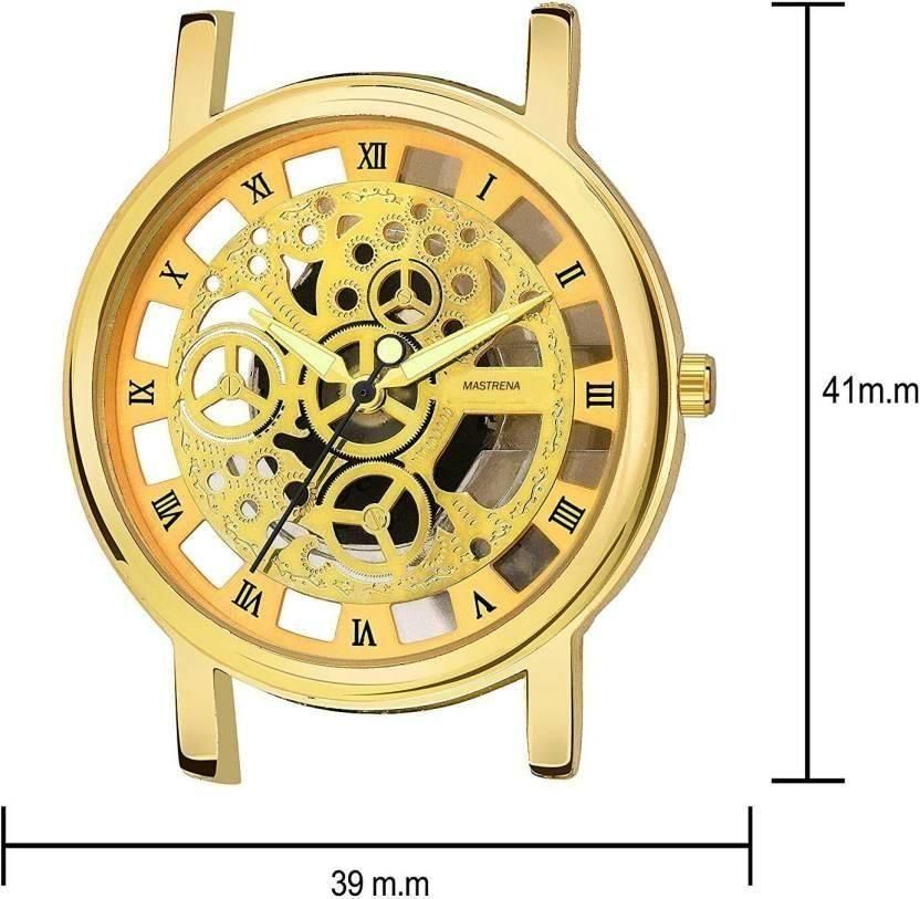 Unique Gold Dial Leather Analog Watch - for Men - Fliqbasket