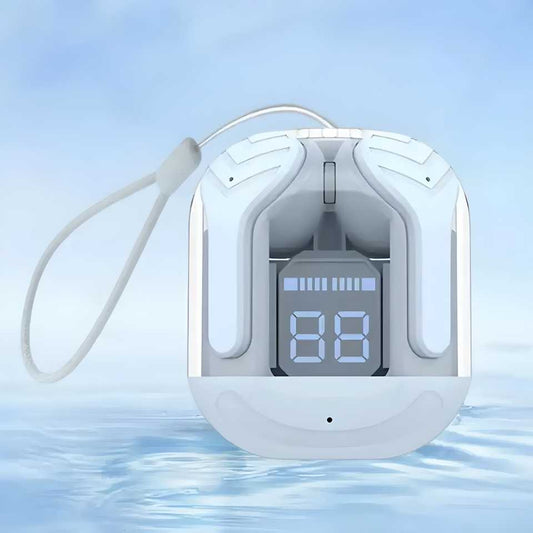 Crystal Portable LED Display Professional Clear Sound Wireless Earbuds - Fliqbasket