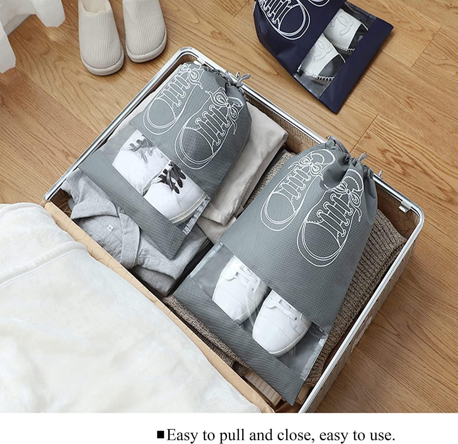 Shoe Bag - Transparent Window Portable Travel Dust-Proof Shoe Bags - Fliqbasket