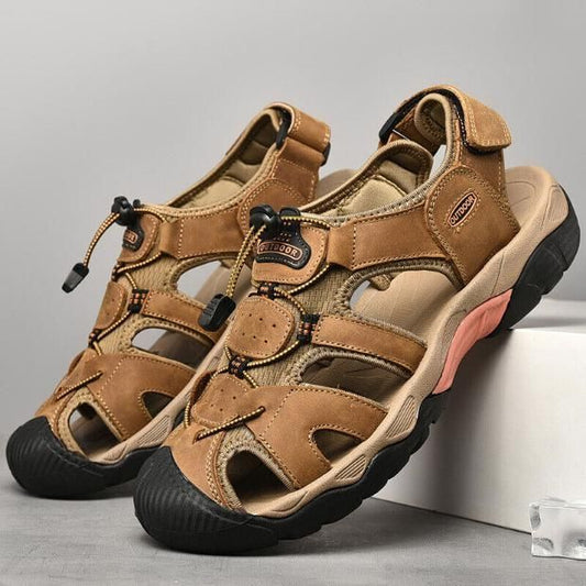 Men's Leather Closed Toe Sandal - Fliqbasket