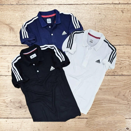 Men's Cotton-Matty Stripe Polo T-Shirt (Pack of 3) - Fliqbasket