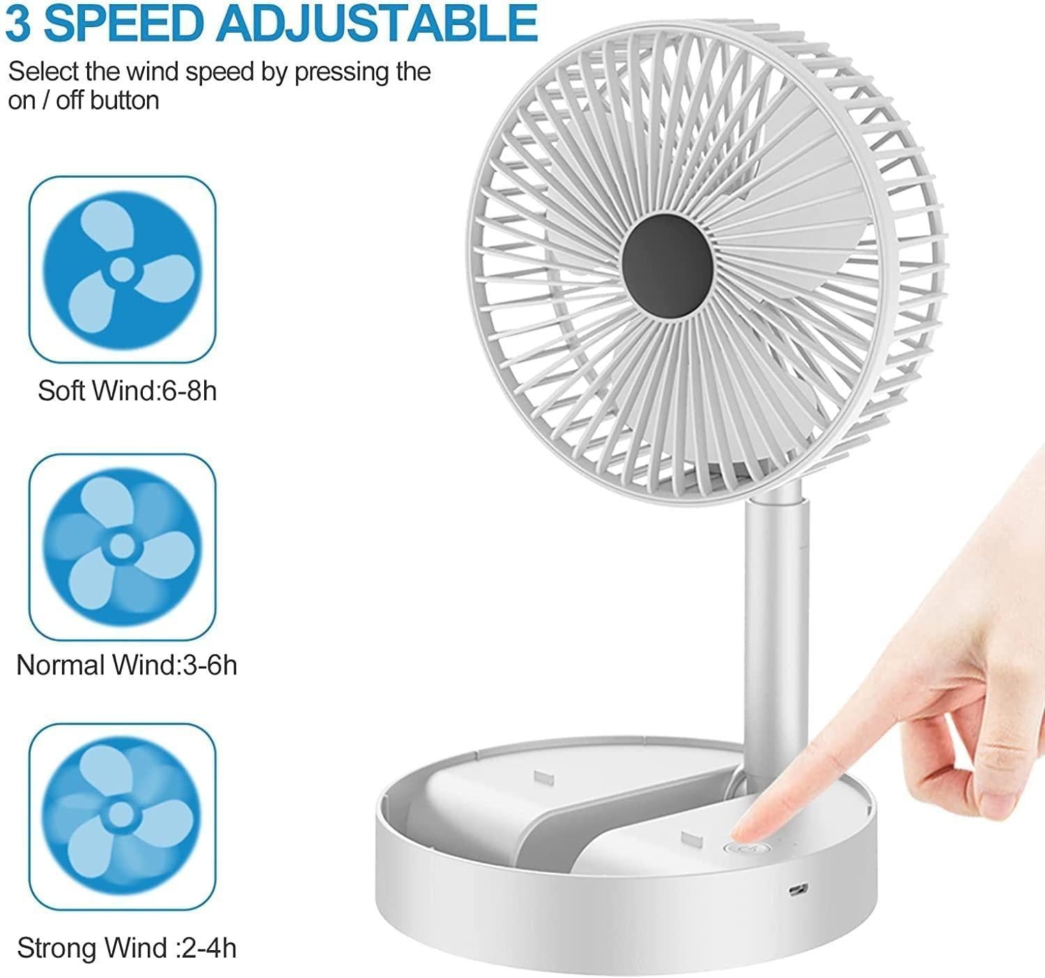 Powerful Rechargeable High Speed Table Desk Fan - Fliqbasket
